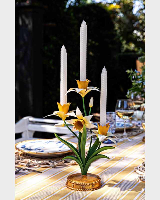 Meadow Walk Iris 14" Centerpiece Candelabra